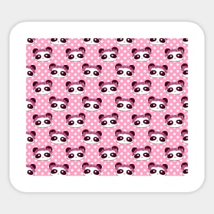 Flower Crown Panda Face Pattern Sticker